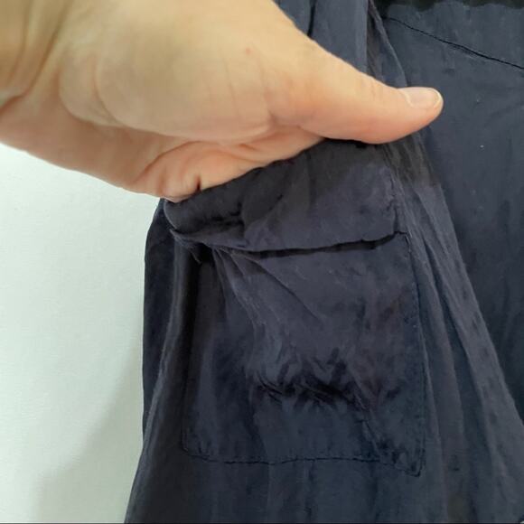 Zara Blue Sleeveless Button Cinch Waist Jumpsuit Womens M Pocket Casual Spring - Picture 6 of 9